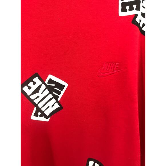 Nike Red Spell Out Graphic Crew Neck Sweatshirt Size XXL - Picture 3 of 10